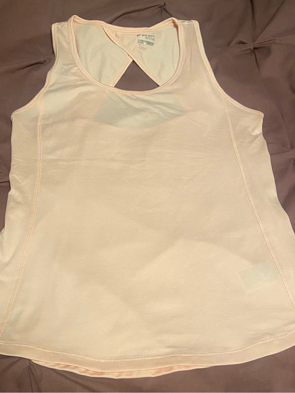 Old Navy Women's Light Peach Cross-Back Athletic Tank